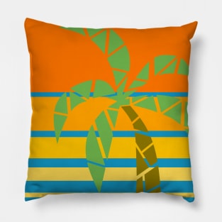 Tropical Geometric Palm Tree Art Pillow