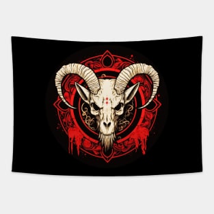 Satanic Skull Serenade Tapestry