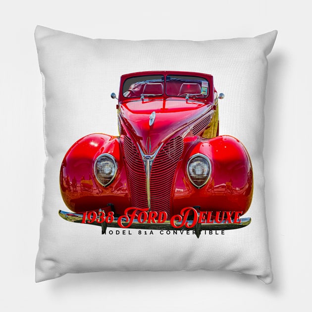 1938 Ford DeLuxe Convertible Pillow by Gestalt Imagery