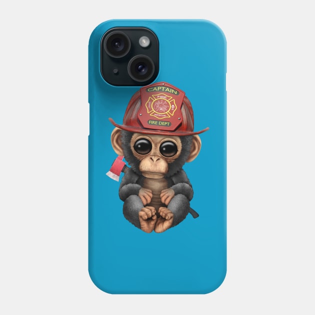 Cute Baby Chimp Firefighter Phone Case by jeffbartels