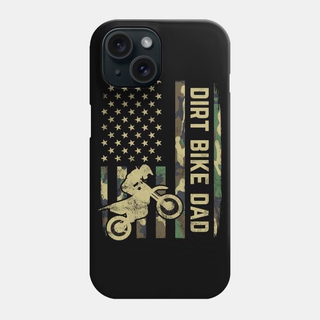 Camouflage American Flag Motocross Dirt Bike Fathers Day Gift Phone Case by HCMGift