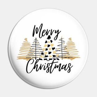 Merry Christmas golden black Pin