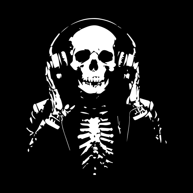 skull with headphones by lkn