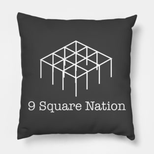 9 Square Nation White Print Pillow