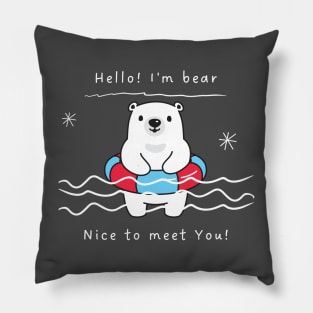 Hello I'm Bear Design Pillow