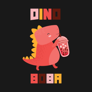 Cute Boba Gift Bubble Tea Dino boba T-Shirt