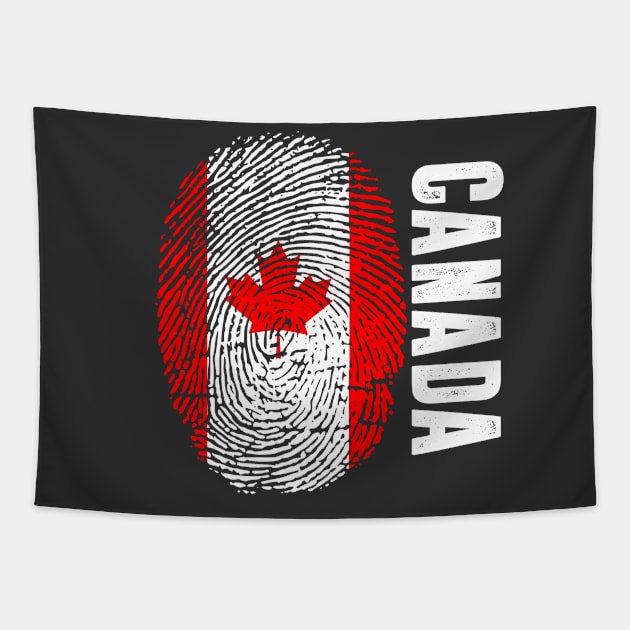 Canada Flag Fingerprint My Story DNA Canadian Tapestry by Your Culture & Merch