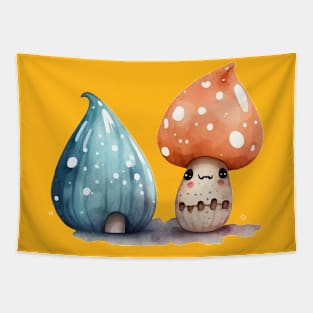 Cute Cartoon Mushroom Five Design Tapestry