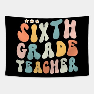 Sixth Grade Groovy Back To School Teacher Kid Tapestry