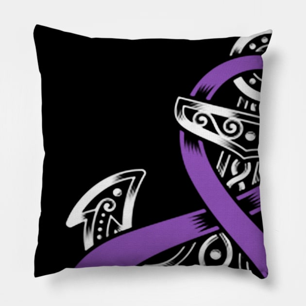 We Got Your Six Flag American Gastric Cancer Awareness Peach Ribbon Warrior Pillow by celsaclaudio506