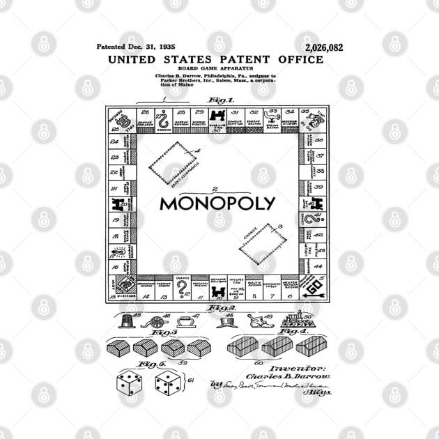 Monopoly Game Patent Black by Luve