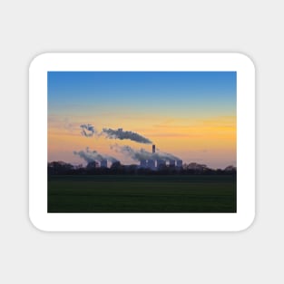 Drax power station at dusk Magnet