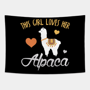 This Girls Loves Her Alpaca Cute Animal Quote Gift Idea Tapestry