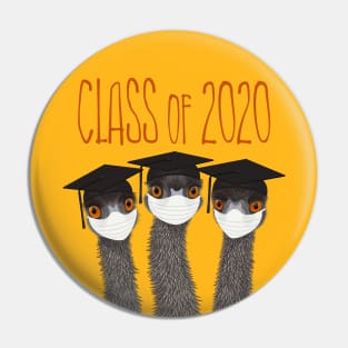 Emu graduates class of 2020 in face masks Pin