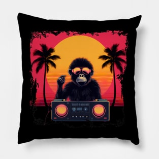 Cool summer monkey ape dj design Pillow