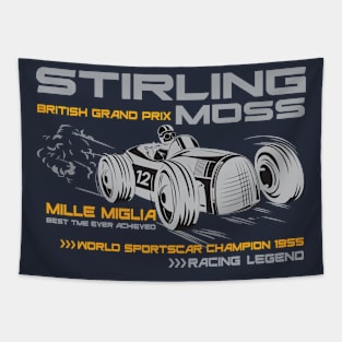 Stirling Moss F1 British Grand Prix Motorsports Racing Legend Tapestry