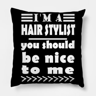 Hair barber barber beard care style saying Pillow