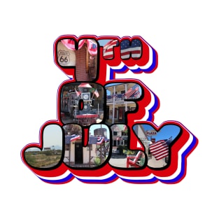 3D 4th Of July Big Letter T-Shirt