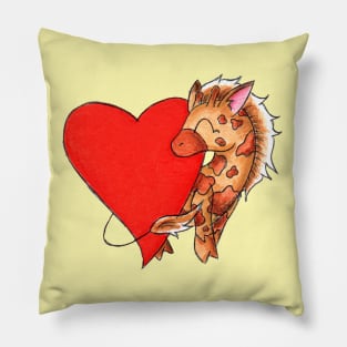 Heart Giraffe Pillow