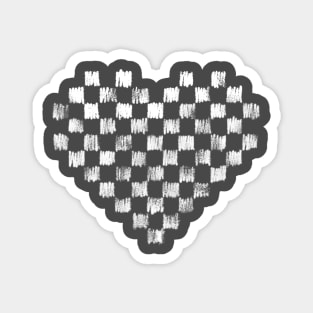 Doodle Heart Check - White Magnet