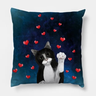 Loving Tuxedo Cat Pillow