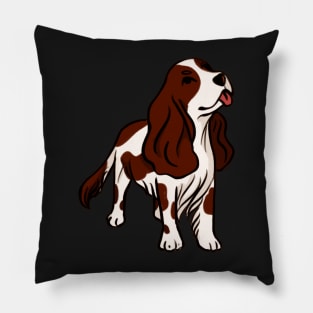 Liver and white Cocker spaniel Pillow