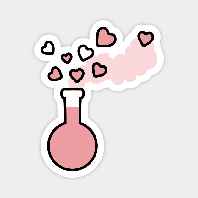 Pink Love Magic Potion in Laboratory Flask Magnet by XOOXOO