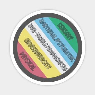 Disability Pride Flag Circle Magnet