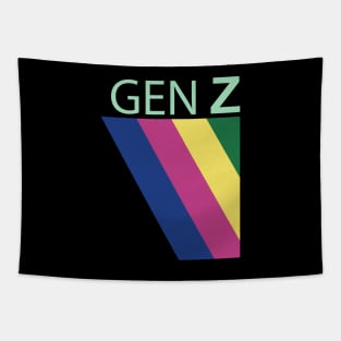 cute striped pattern colorful generation z gen z and proud e boy e girl Tapestry