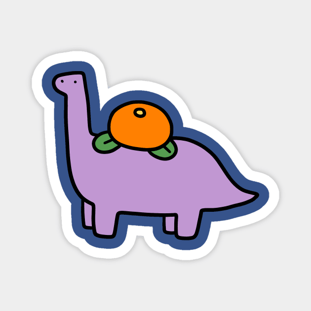 Orange Fruit Brontosaurus Magnet by saradaboru