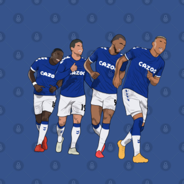 Everton goal celebration Richarlison Rodriguez Calvert ...