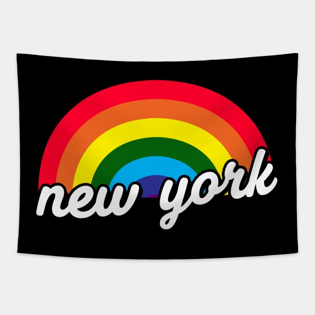 New York NYC Gay Pride Rainbow LGBT Flag Tapestry by McNutt