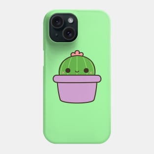 Cute cactus in purple pot Phone Case