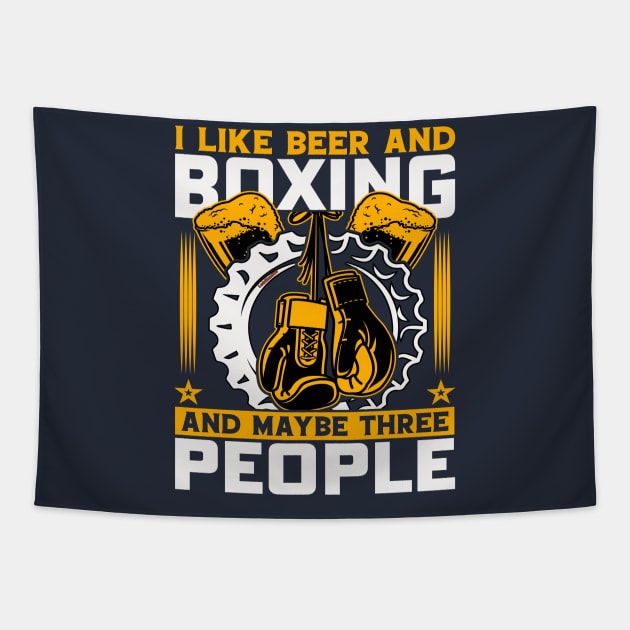 I Like Beer and Boxing Tapestry by Lebihanto