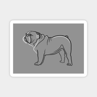 Bulldog Line Drawing Magnet