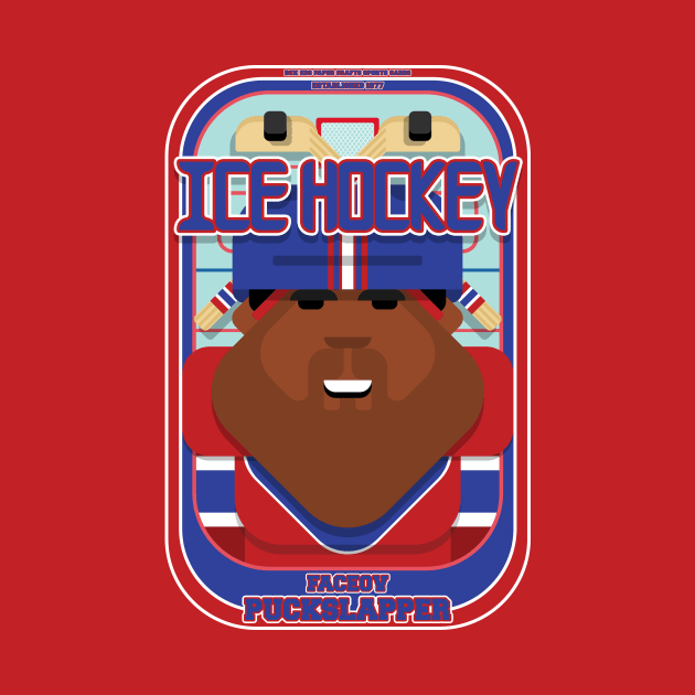 Ice Hockey Red and Blue - Faceov Puckslapper - Hayes version by Boxedspapercrafts