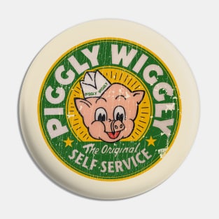 GREEN PIGGLY WIGLY SELF SERVICE RETRO Pin