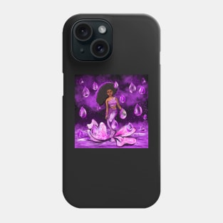 Mermaid in the rain 2022, mermaid among raindrops falling into Water. The best Gifts for black women 2022 Phone Case