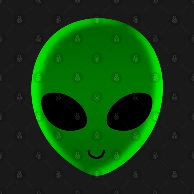Alien head green on mars Believe UFO by Jose Luiz Filho