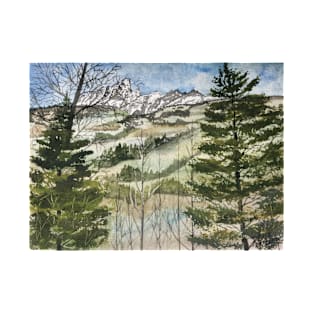 Mountains landscape painting art print T-Shirt