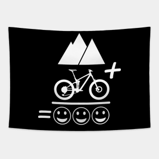 Mountains Biking Lover Mountains + Bike = Happiness Perfect Gift For Mountain Bikers Tapestry