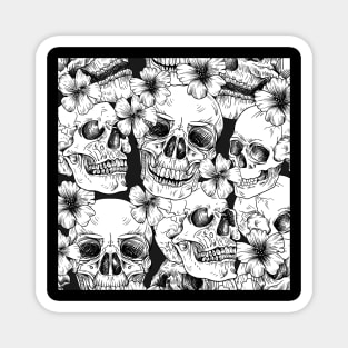 Skull and Flower Pattern Magnet