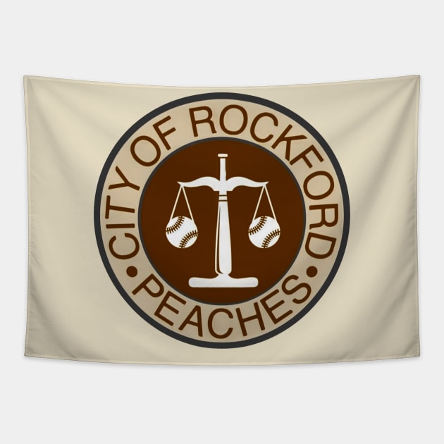 City Of Rockford Peaches Tapestry by Otmr Draws