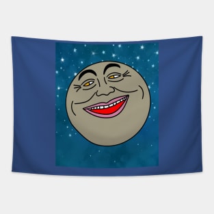 Luminous Moon Half Moon Face Tapestry