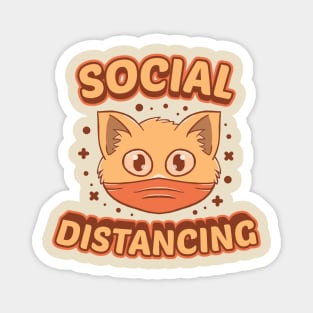 Social Distance Dance Party! - Cute Cat Magnet