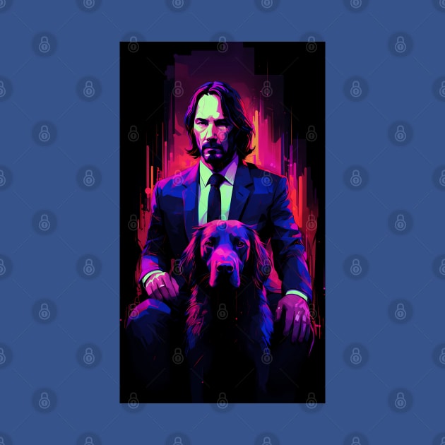 john wick neon poster by FunartsbyM