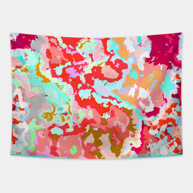 Colorful ink spill 2 Tapestry by erichristy