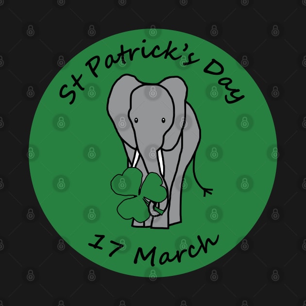 Elephant with Shamrock St Patricks Day by ellenhenryart