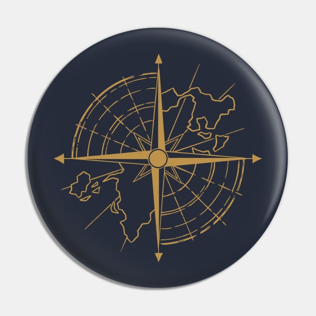 Compass Pin by SommersethArt