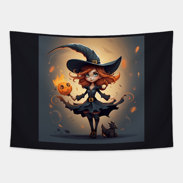 Happy halloween witch Tapestry by NumberOneEverything